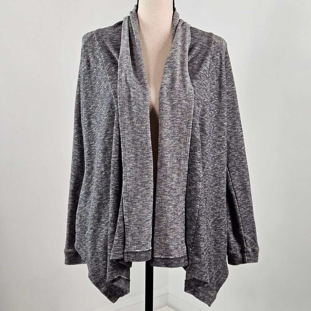 Caslon Open Front Space Dyed Gray‎ Knit Sweater Cardigan | Women's Small